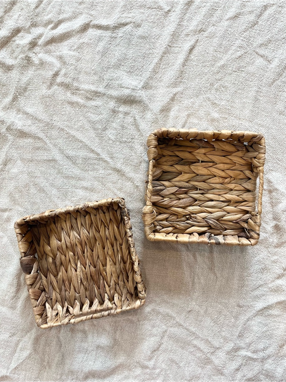 2 Square Woven Baskets